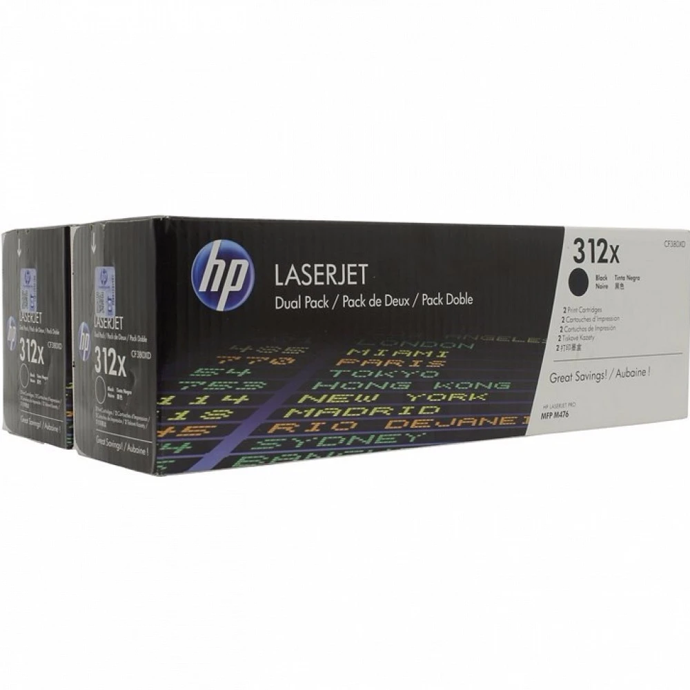 Лазерный картридж HP 312X увеличенной емкости упаковка 2 шт. черный CF380XD