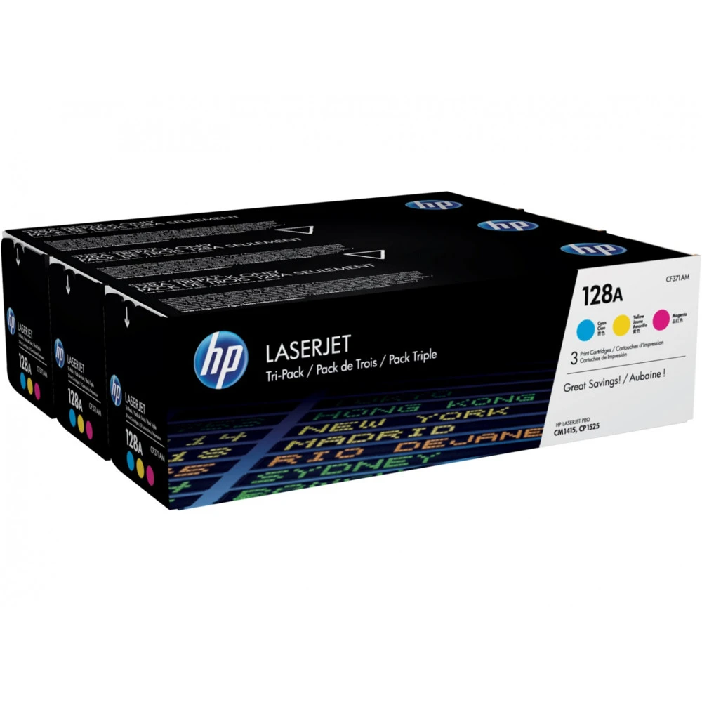 Лазерный картридж HP 128A CYM Tri-Pack CF371AM