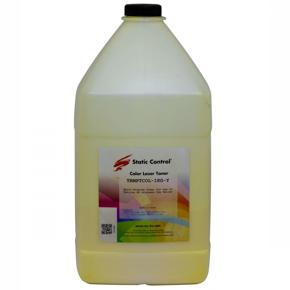 Струйный картридж Static Control Универсальный тонер Yellow, 1 кг, флакон TRMPTCOL-1KG-Y