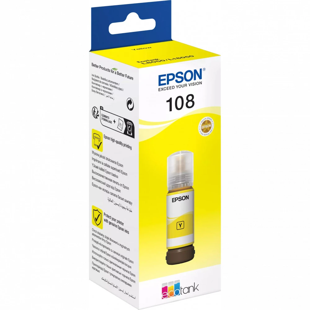Струйный картридж Epson T09C 108 с желтыми чернилами для L8050/L18050 70 мл C13T09C44A