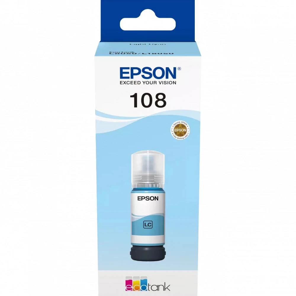 Струйный картридж Epson T09C 108 с светло-голубыми чернилами для L8050/L18050 70 мл C13T09C54A