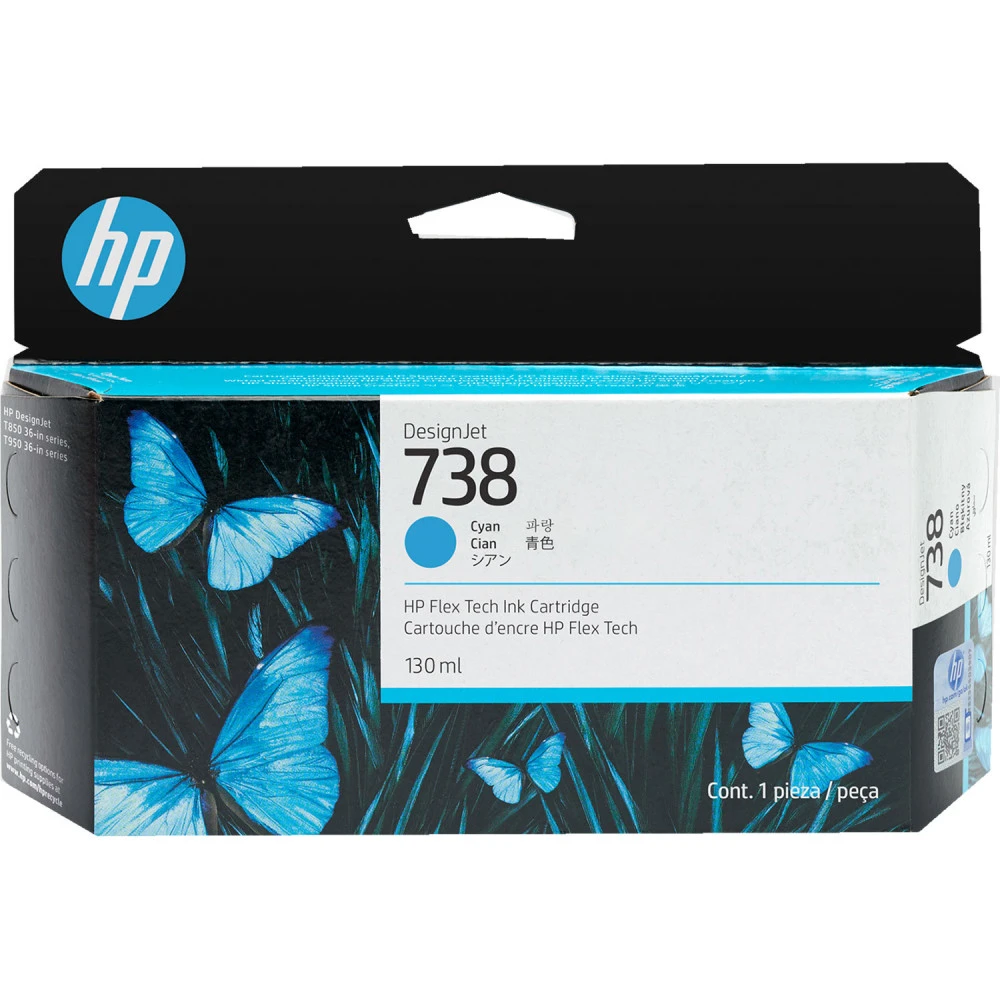 Струйный картридж HP 738 130-ml синий 498N5A