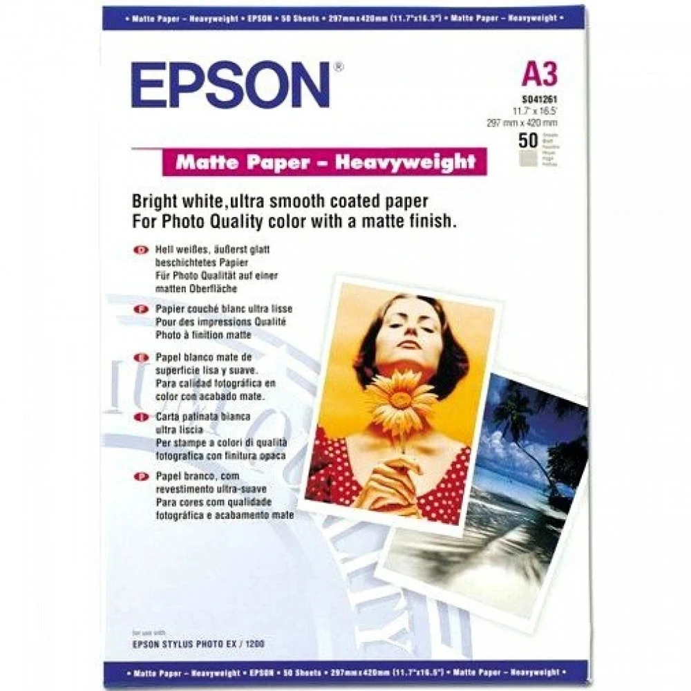 Бумага Epson Matte Paper-Heavyweight A3 C13S041261