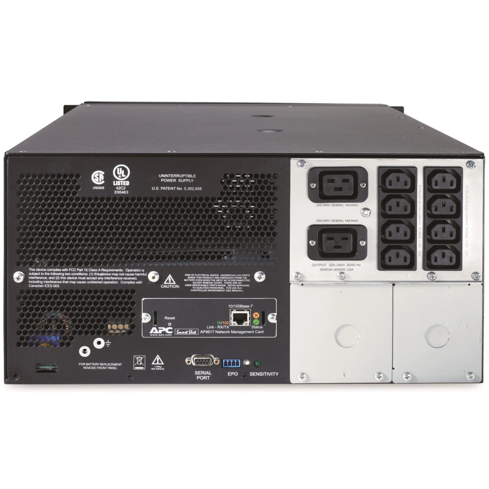 Источник бесперебойного питания APC Smart-UPS SUA5000RMI5U 5000 ВА, 4000 Вт
