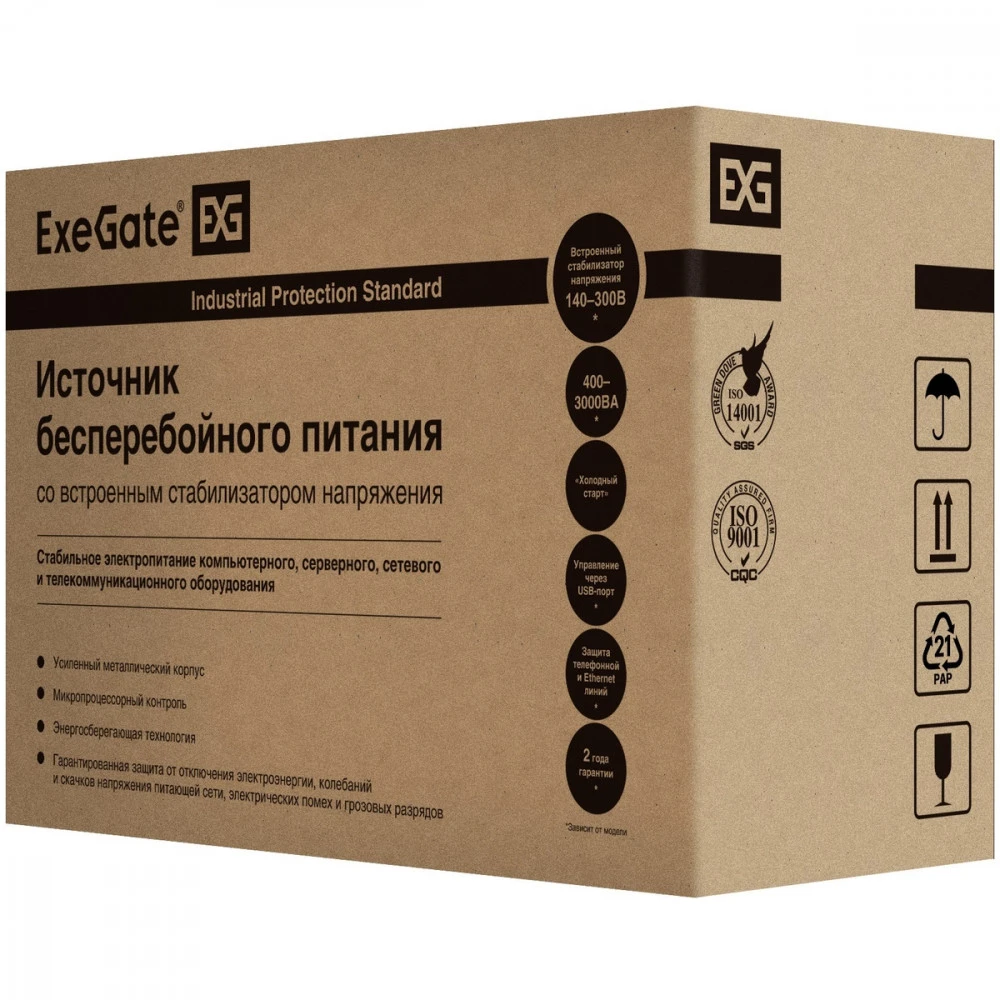 Источник бесперебойного питания ExeGate Power Back BNB-650 EP276528RUS 650 ВА, 360 Вт