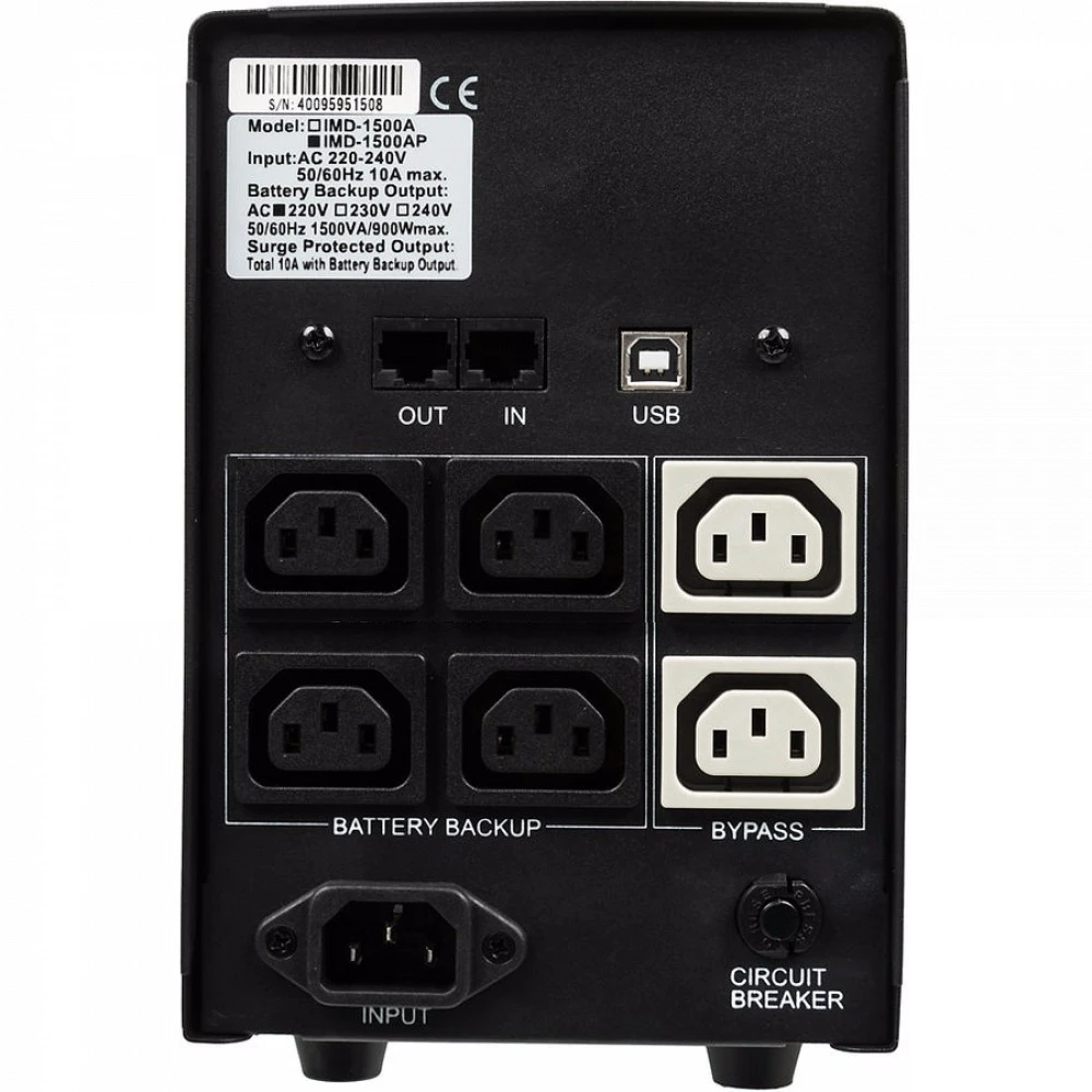 Источник бесперебойного питания Powercom IMPERIAL Line-Interactive 1500VA / 900W IMD-1500AP 1500 ВА, 900 Вт