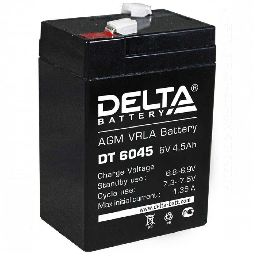 Сменные аккумуляторы АКБ для ИБП Delta Battery DT 6045 6 В