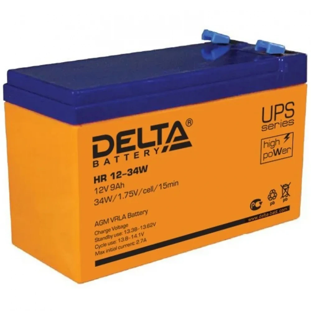 Сменные аккумуляторы АКБ для ИБП Delta Battery HR 12-34W 12V9Ah HR 12-34 W 12 В