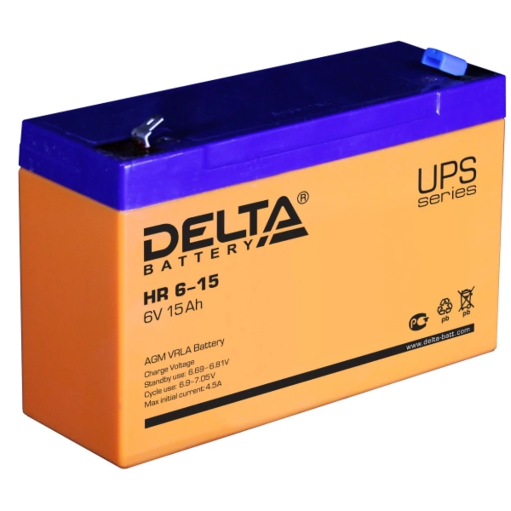 Сменные аккумуляторы АКБ для ИБП Delta Battery HR 6-15 6 В