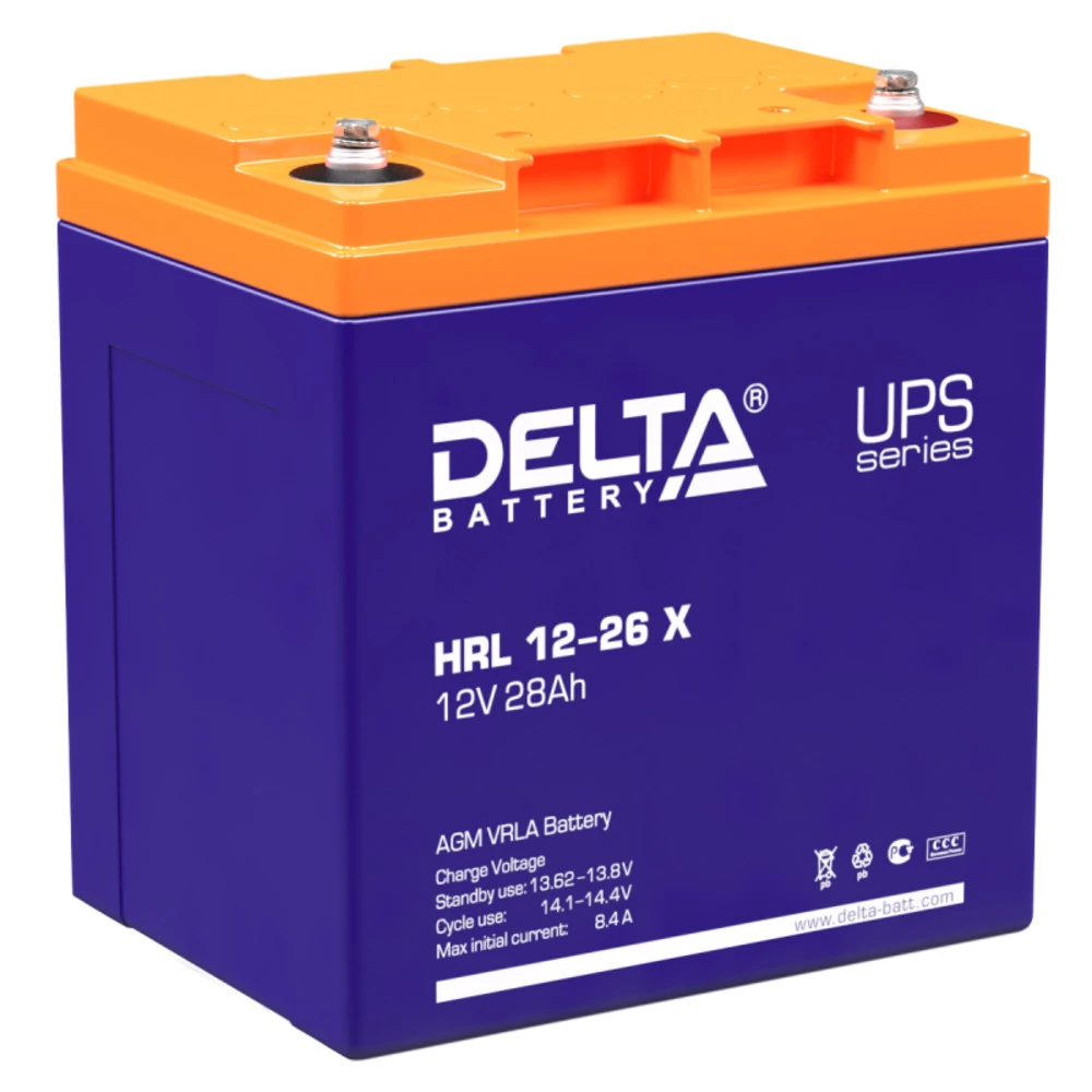 Сменные аккумуляторы АКБ для ИБП Delta Battery HRL 12-26 X 12 В