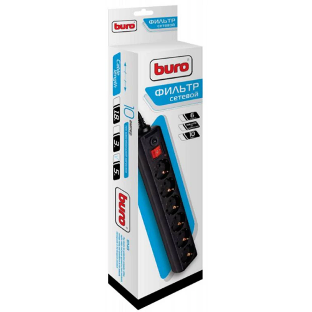 Сетевой фильтр Buro 600SH-5-B 600SH-5-B 5м