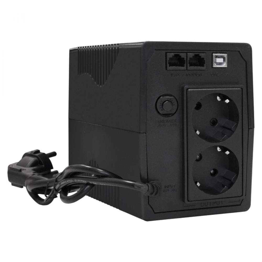 Источник бесперебойного питания ExeGate UNB-800.LED.AVR.2SH.RJ.USB EP285604RUS 800 ВА, 480 Вт