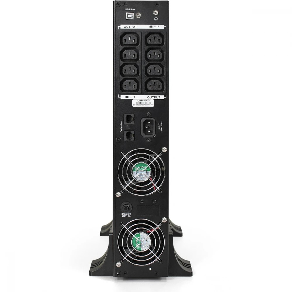 Источник бесперебойного питания ExeGate SinePower UHB-1000.LCD.AVR.C13.RJ.USB.2U EP285642RUS 1000 ВА, 800 Вт