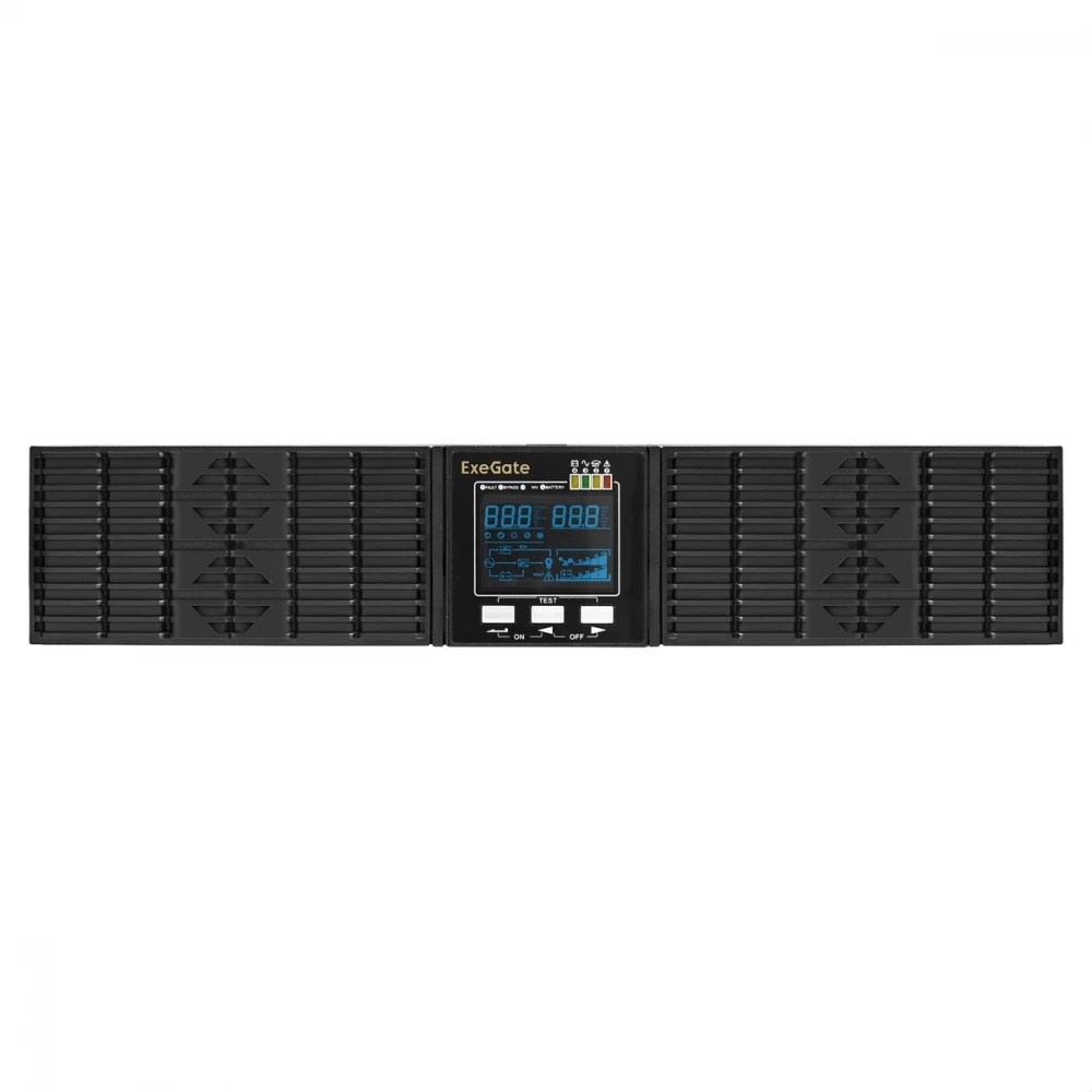 Источник бесперебойного питания ExeGate PowerExpert ULS-3000.LCD.AVR.C13.USB.RS232.SNMP.2U EP285648RUS 3000 ВА, 3000 Вт