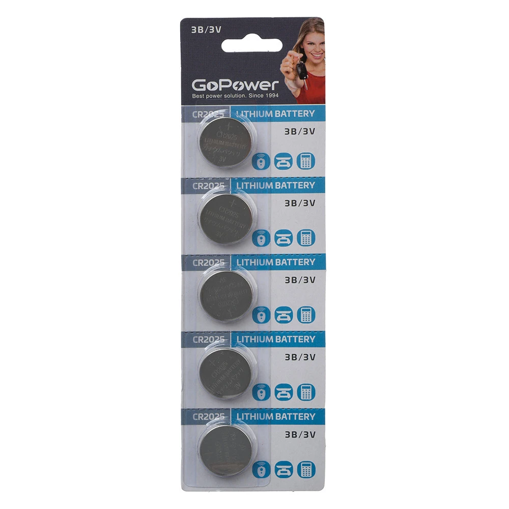Батарейка GoPower CR2025 BL5 Lithium 3V 00-00015604