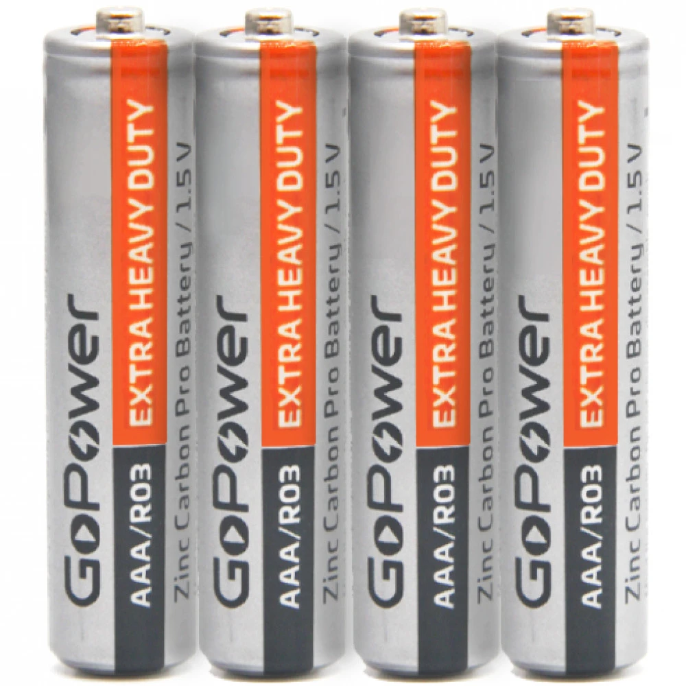 Батарейка GoPower R03 AAA Shrink 4 Heavy Duty 1.5V 00-00015593