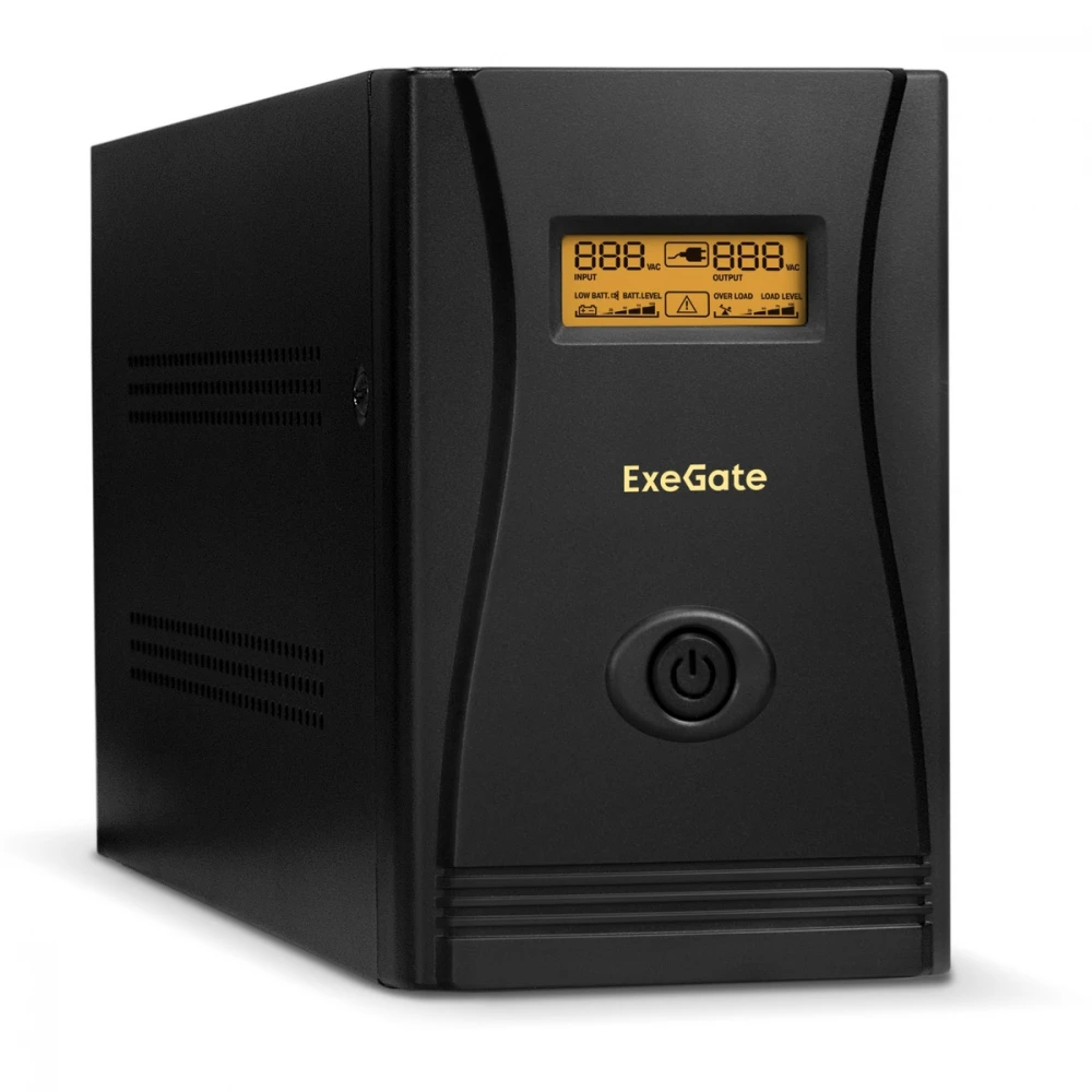 Источник бесперебойного питания ExeGate SpecialPro Smart LLB-1000.LCD.AVR.4SH.RJ EP285487RUS 1000 ВА, 650 Вт