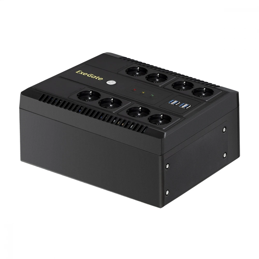 Источник бесперебойного питания ExeGate NEO NNB-1000.LED.AVR.8SH.CH EX293855RUS 1000 ВА, 650 Вт