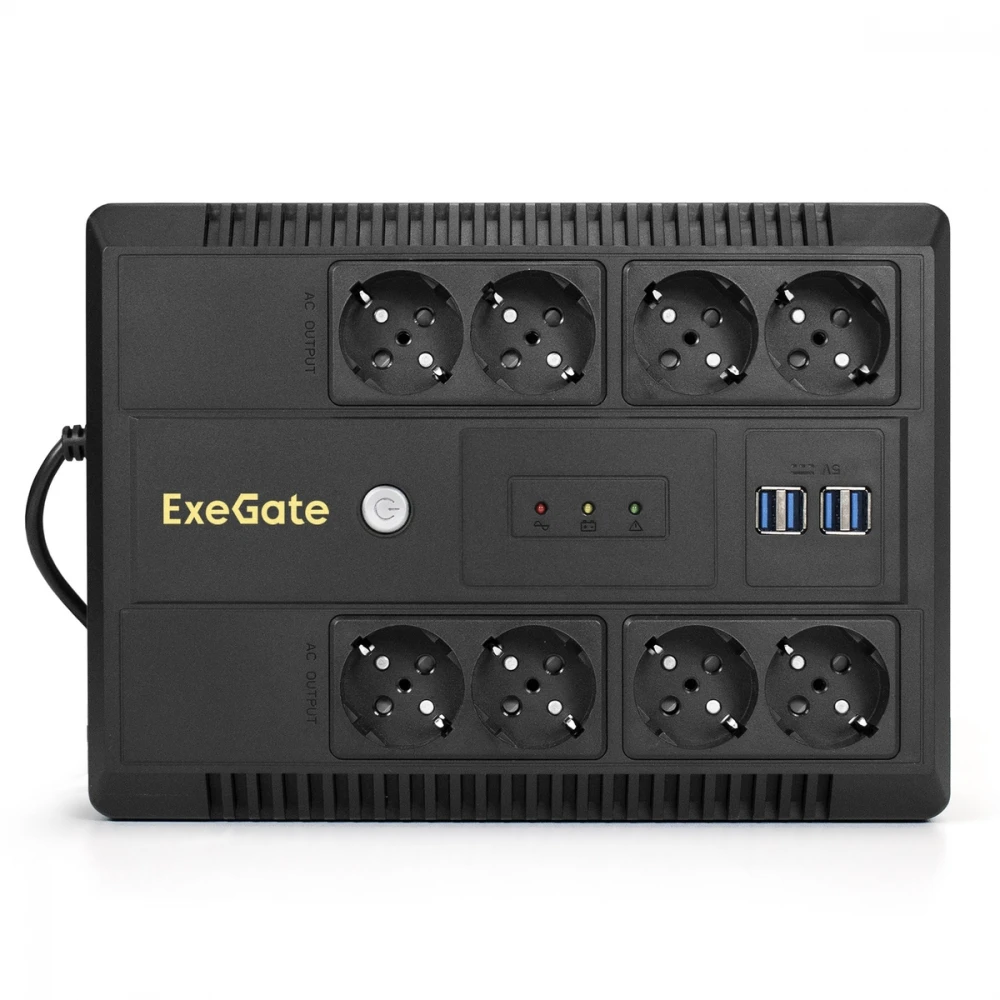 Источник бесперебойного питания ExeGate NEO NNB-1000.LED.AVR.8SH.CH EX293855RUS 1000 ВА, 650 Вт
