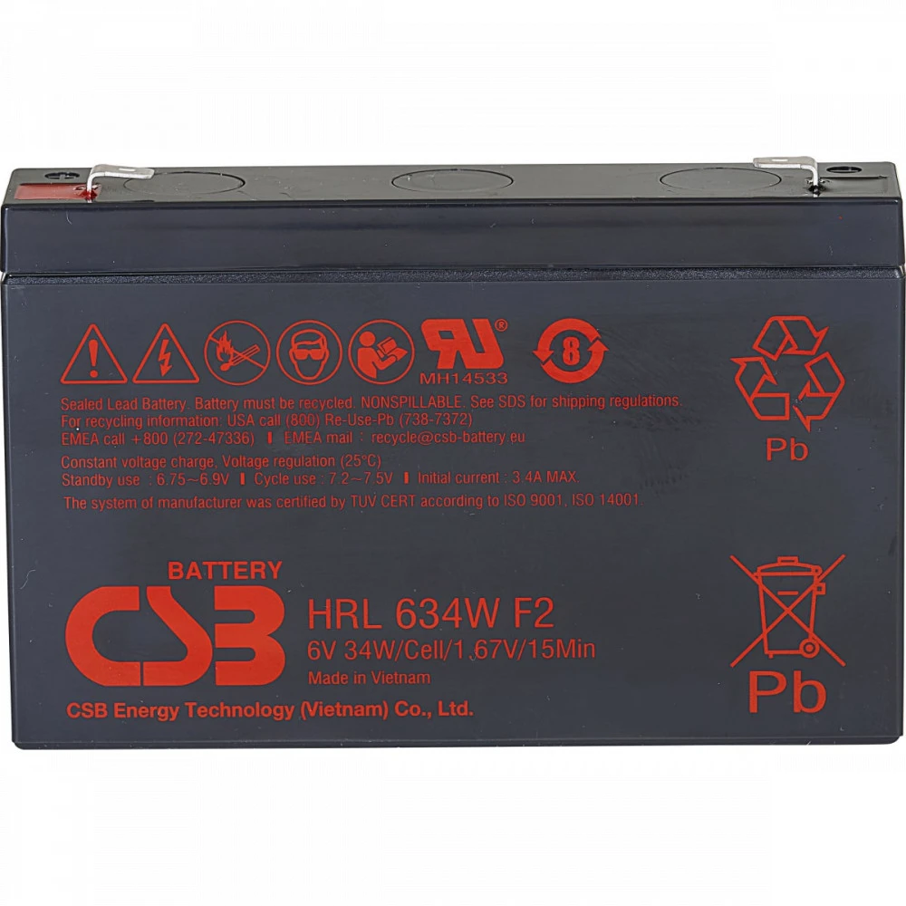 Сменные аккумуляторы АКБ для ИБП CSB HRL634W F2 FR 6 В