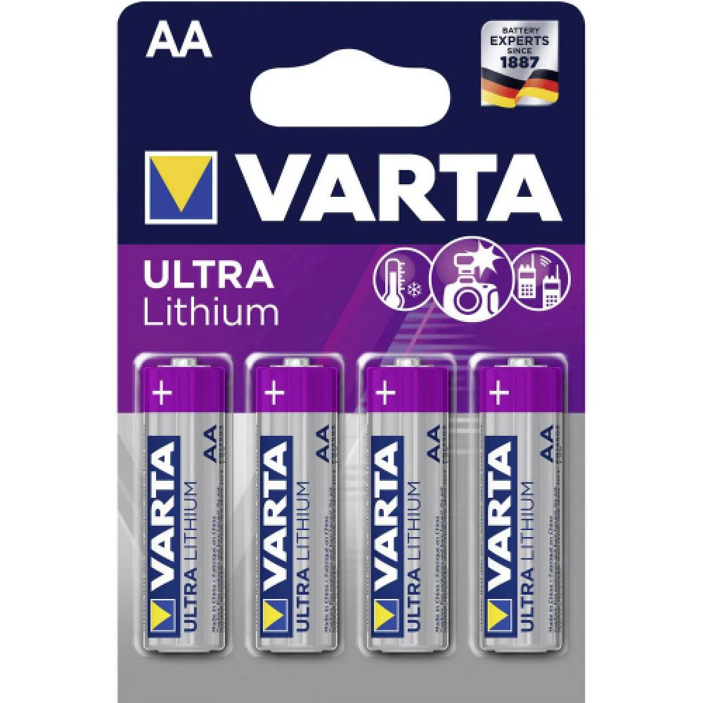 Батарейка VARTA ULTRA FR6 AA BL4 Lithium 1.5V 6106301404