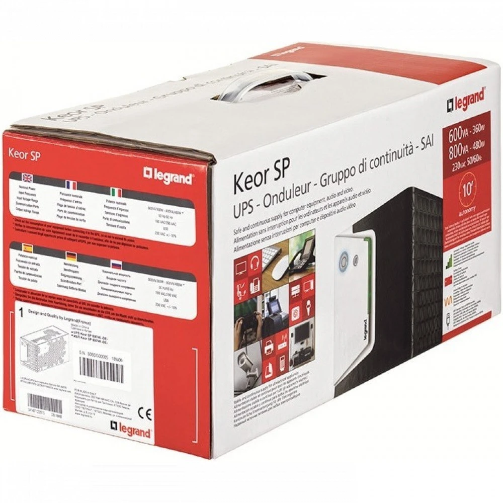 Источник бесперебойного питания Legrand Keor SP 600 ВА (310181) 600 ВА, 360 Вт