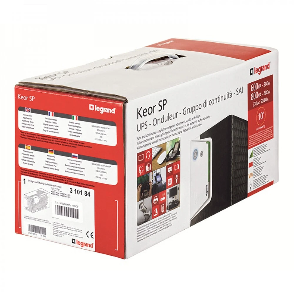 Источник бесперебойного питания Legrand Keor SP 1000 ВА (310187) 1000 ВА, 600 Вт