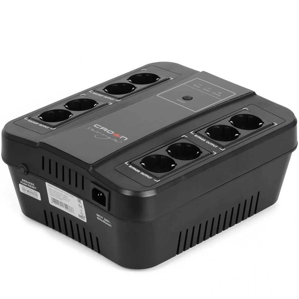 Источник бесперебойного питания CROWN micro CMUS-295 EURO SMART 1000 ВА, 600 Вт