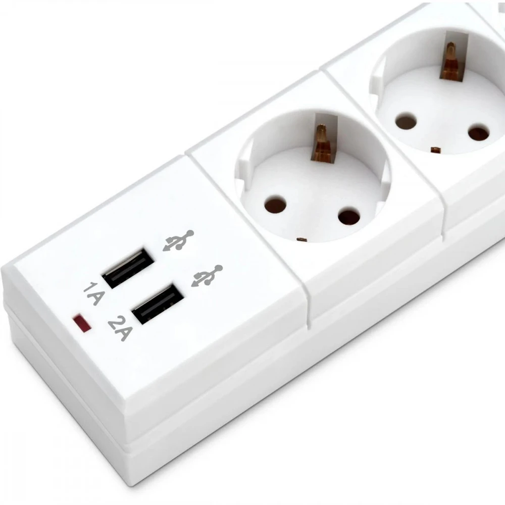 Сетевой фильтр Buro BU-SP1.8_USB_2A-W