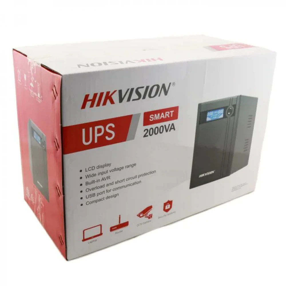 Источник бесперебойного питания Hikvision DS-UPS2000 DS-UPS2000 (Schuko) 2000 ВА, 1200 Вт