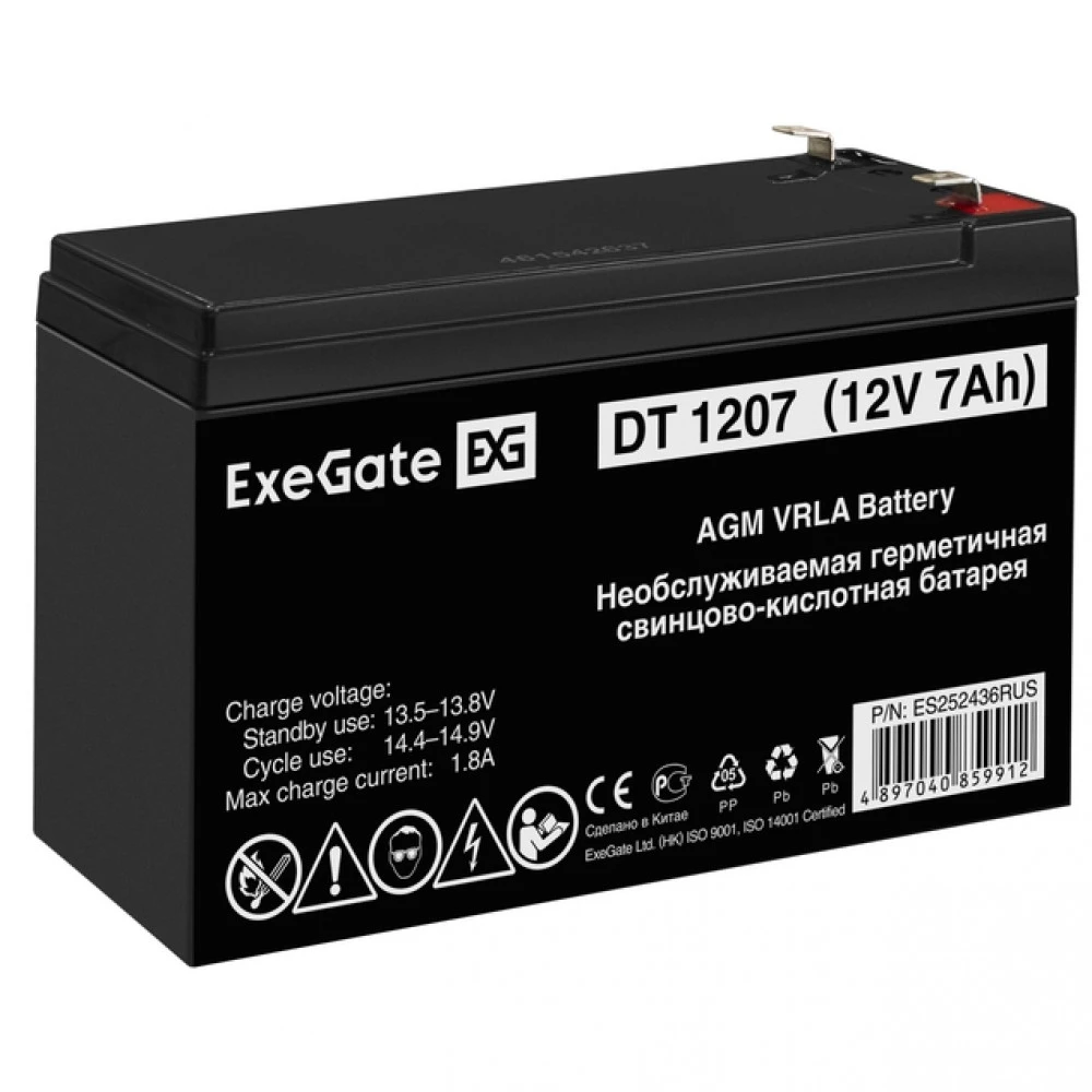 Сменные аккумуляторы АКБ для ИБП ExeGate DT 1207 ES252436RUS 12 В