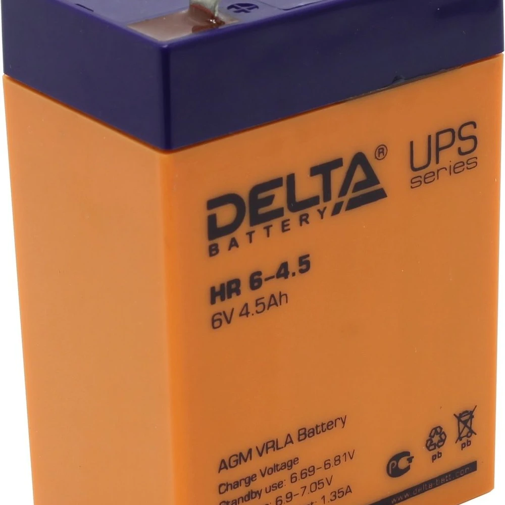 Сменные аккумуляторы АКБ для ИБП Delta Battery Аккумуляторная батарея Delta HR 6-4.5 6 В
