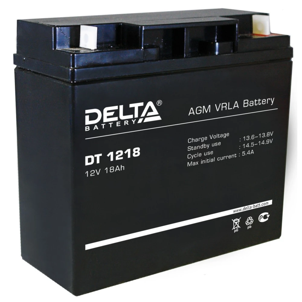 Сменные аккумуляторы АКБ для ИБП Delta DT 1218 18 А\ч, 12В 12 В
