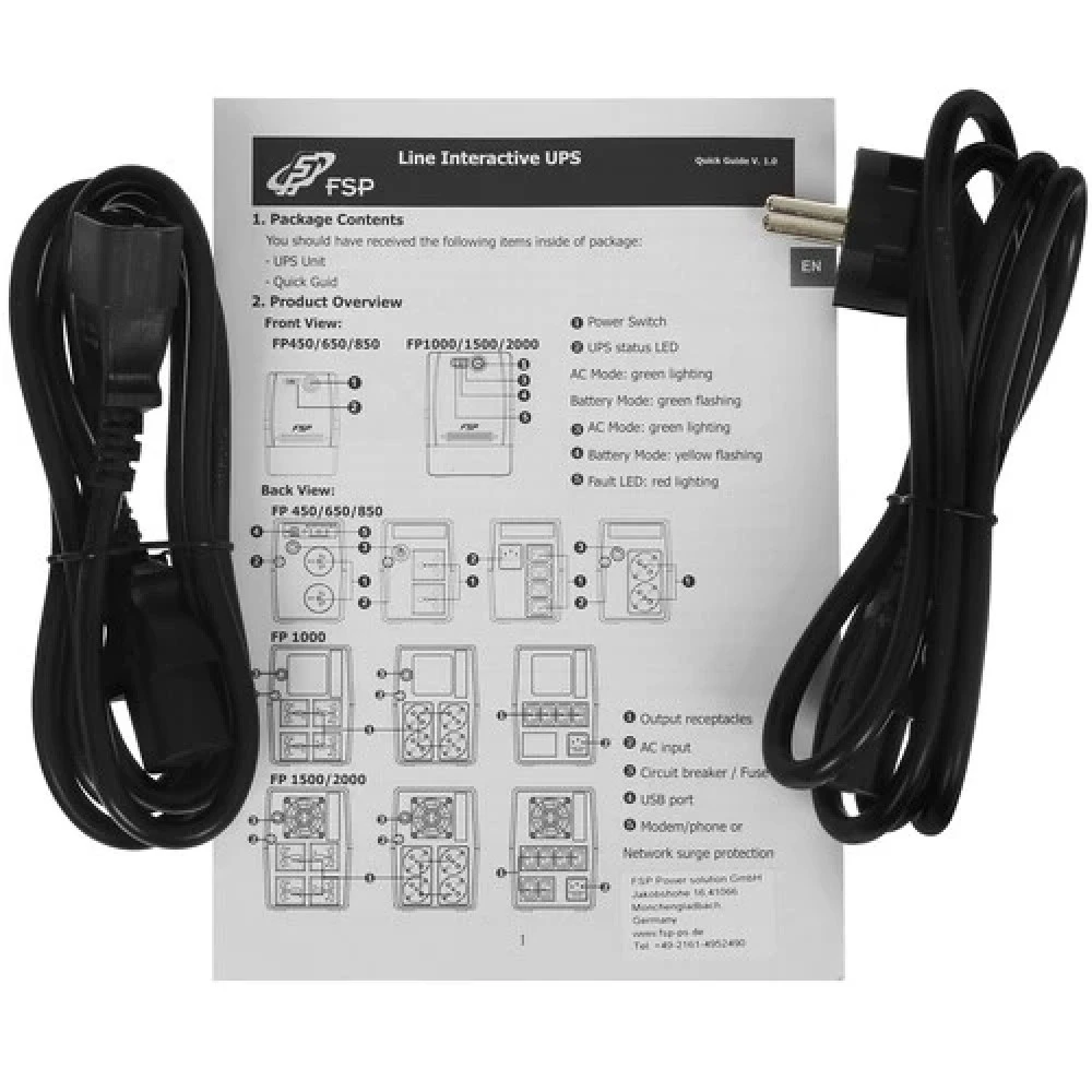Источник бесперебойного питания FSP FP650 PPF3601409 650 ВА, 360 Вт