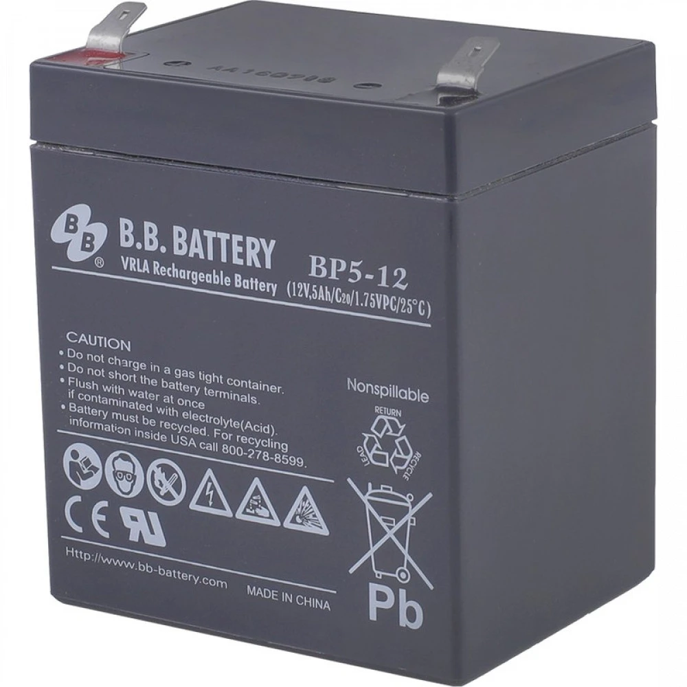 Сменные аккумуляторы АКБ для ИБП B.B. Battery BP 5-12 BB 12 В