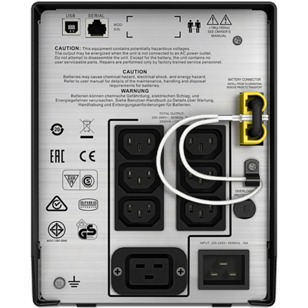 Источник бесперебойного питания APC Smart-UPS C 2000 SMC2000I 2000 ВА, 1300 Вт