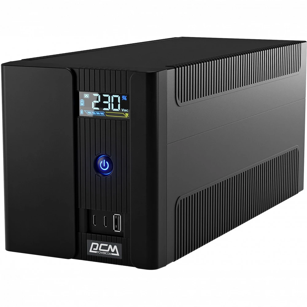 Источник бесперебойного питания Powercom Raptor Plus LCD RPT1200IULCD 1200 ВА, 720 Вт