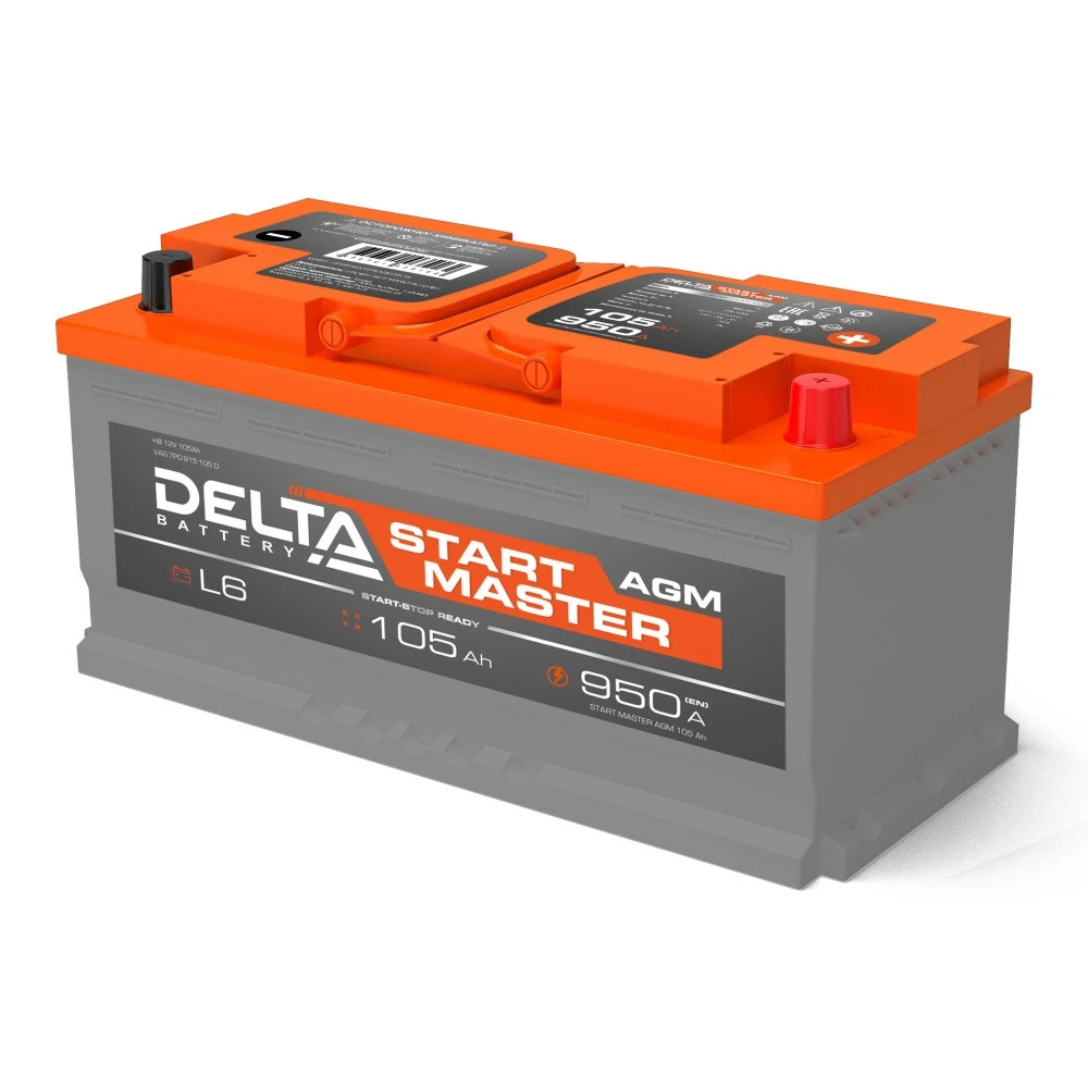 Сменные аккумуляторы АКБ для ИБП Delta Battery START MASTER 105 Ah AGM DELTA START MASTER 105 Ah AGM 12 В