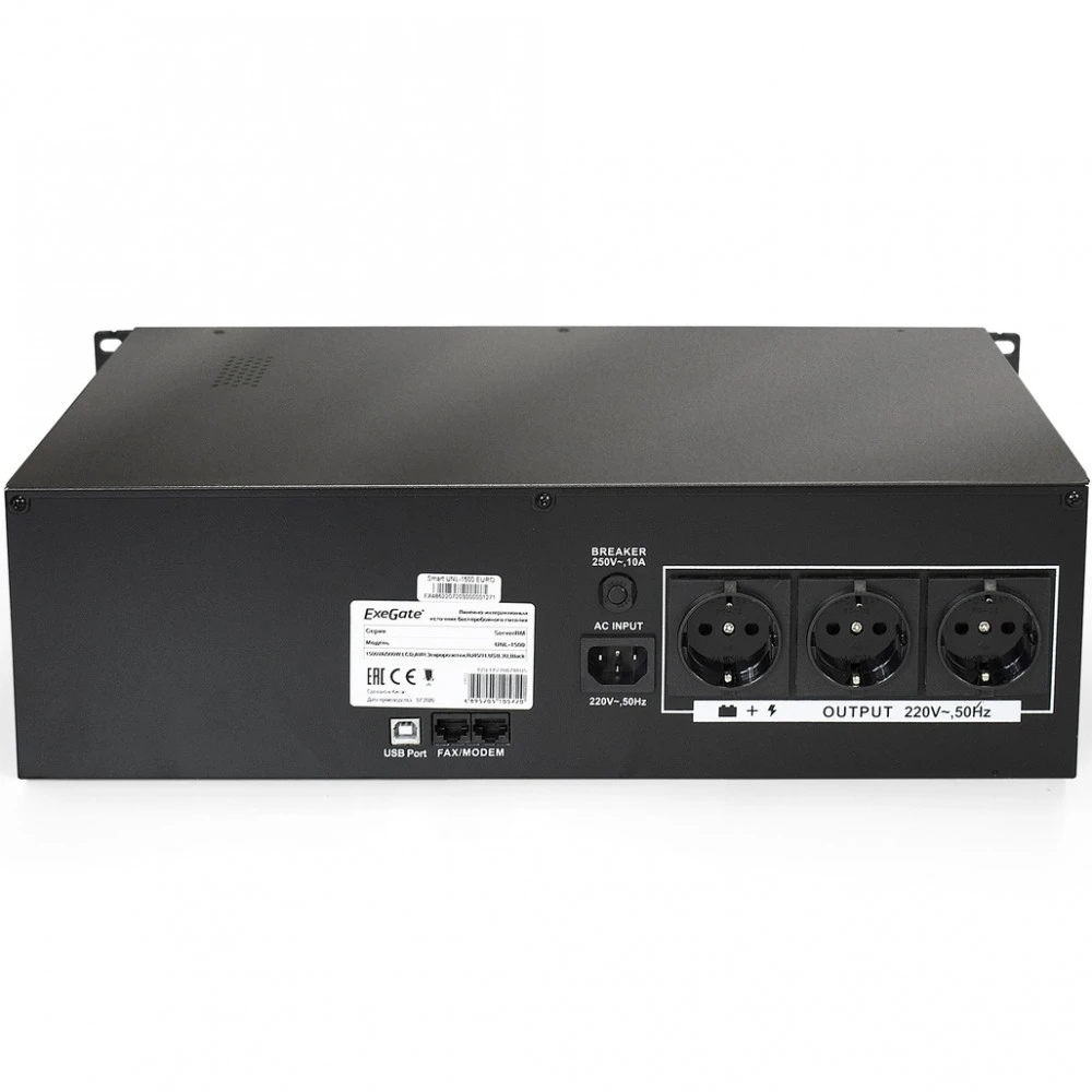 Источник бесперебойного питания ExeGate ServerRM UNL-1500 EP270874RUS 1500 ВА, 900 Вт