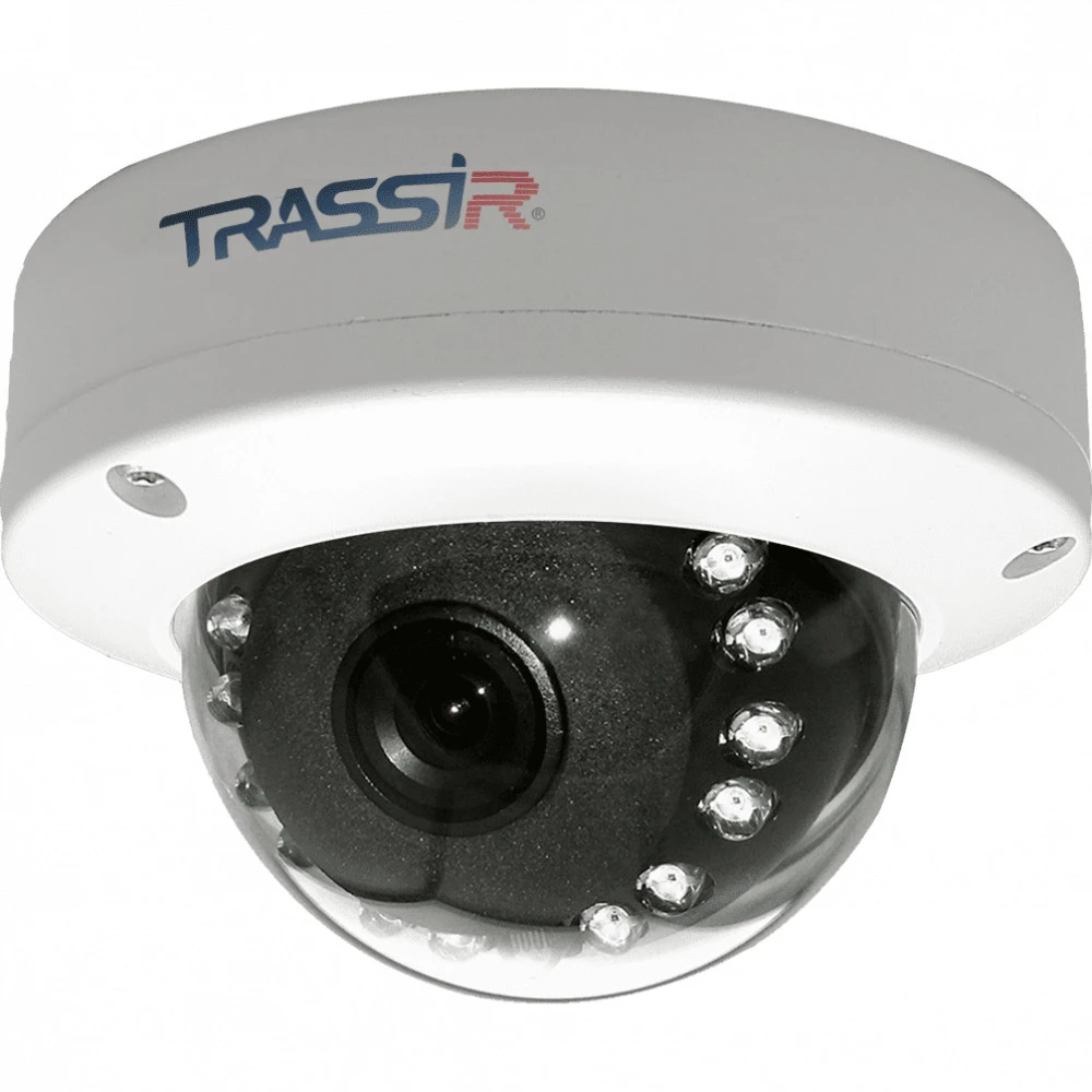 IP видеокамера Trassir TR-D2D5 Купольная, Уличная, Проводная, Фиксированный объектив, 3.6 мм, 1/2.9", 2 Мп ~ 1920×1080 Full HD