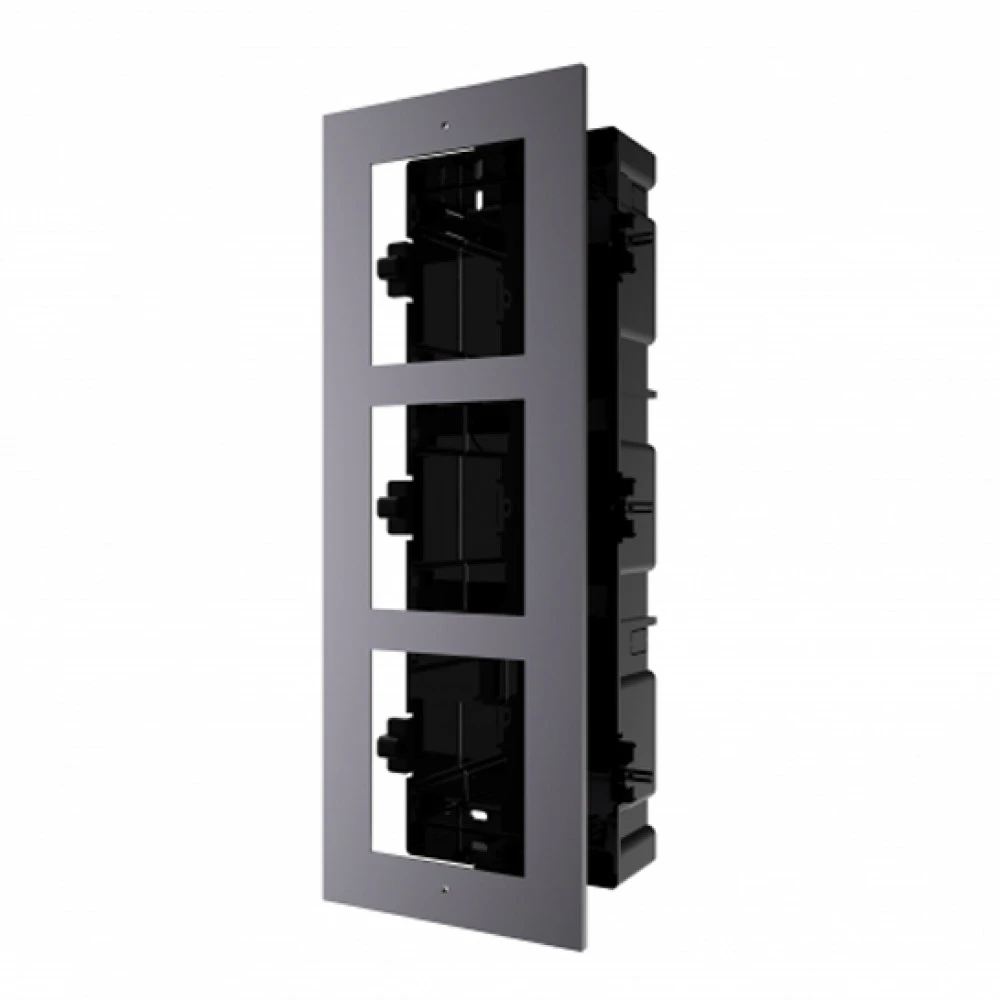 Аксессуар для видеокамер Hikvision Врезная монтажная рамка  на 3 модуля DS-KD-ACF3/Plastic