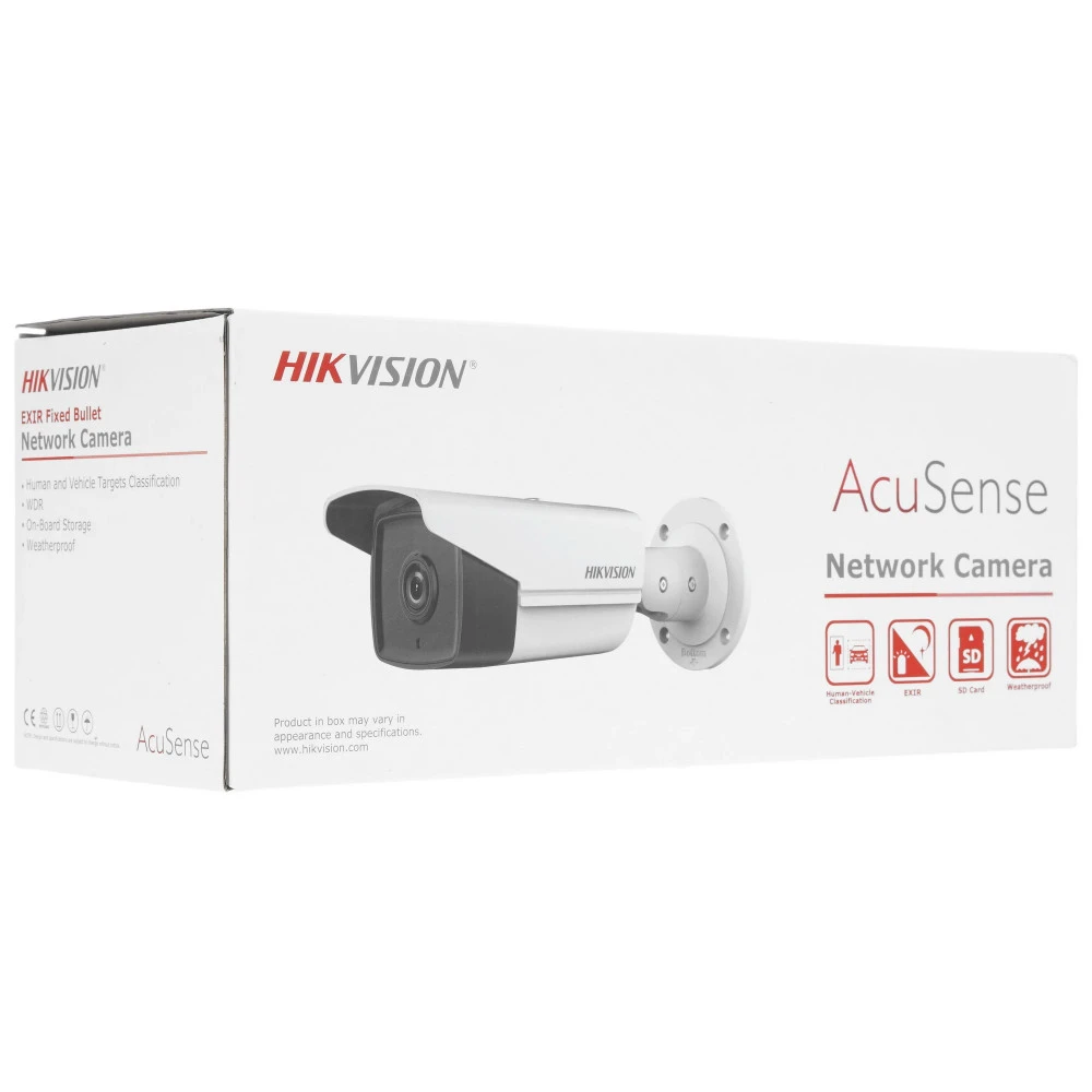 IP видеокамера Hikvision DS-2CD2T83G2-4I 2.8mm Цилиндрическая, Уличная, Проводная, Фиксированный объектив, 2.8 мм, 1/2.8", 8 Мп ~ 3840×2160 4K UHD или Ultra HD