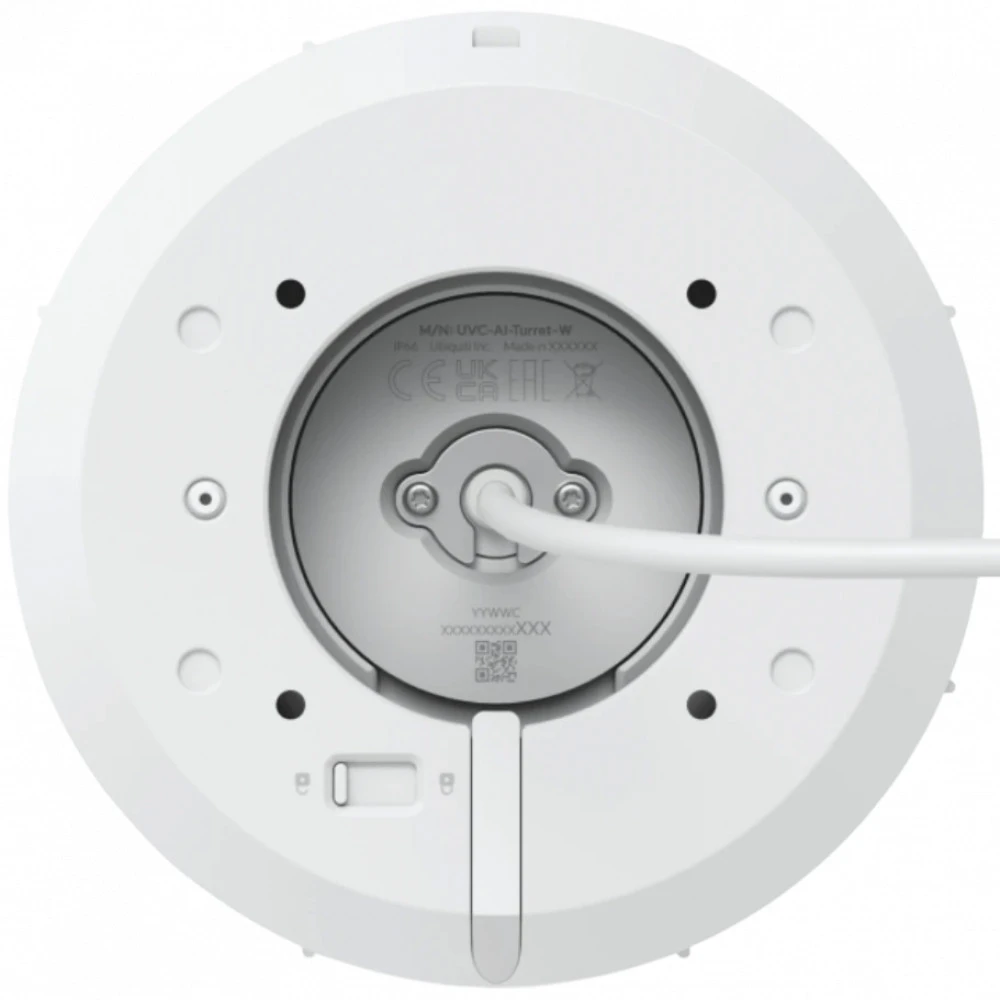 IP видеокамера Ubiquiti AI Turret White UVC-AI-Turret-W Сферическая, Уличная, Проводная, Фиксированный объектив, 1/1.8ʺ, 8 Мп ~ 3840×2160 4K UHD или Ultra HD
