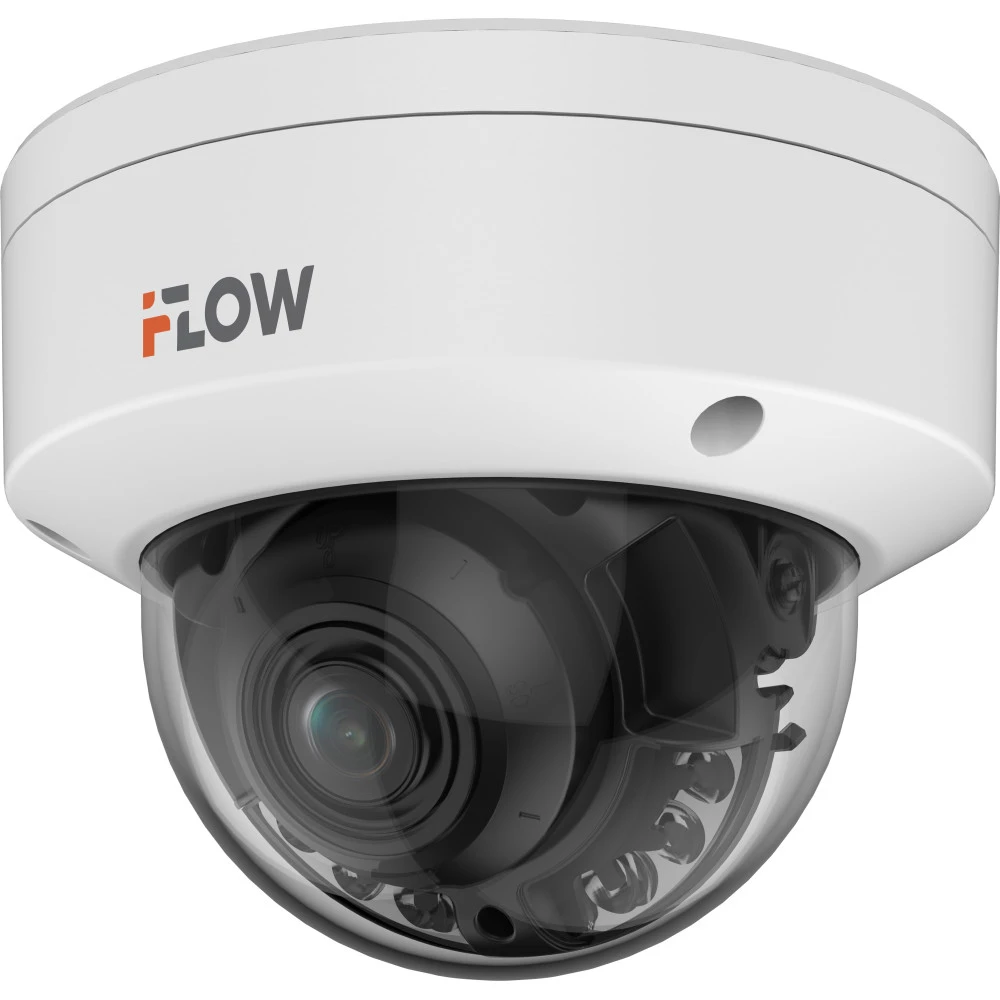 IP видеокамера iFlow F-IC-2449C2MS/Y 311332212 Купольная, Уличная, Проводная, Фиксированный объектив, 2.8 мм, 1/1.8ʺ, 4 Мп ~ 2688×1520