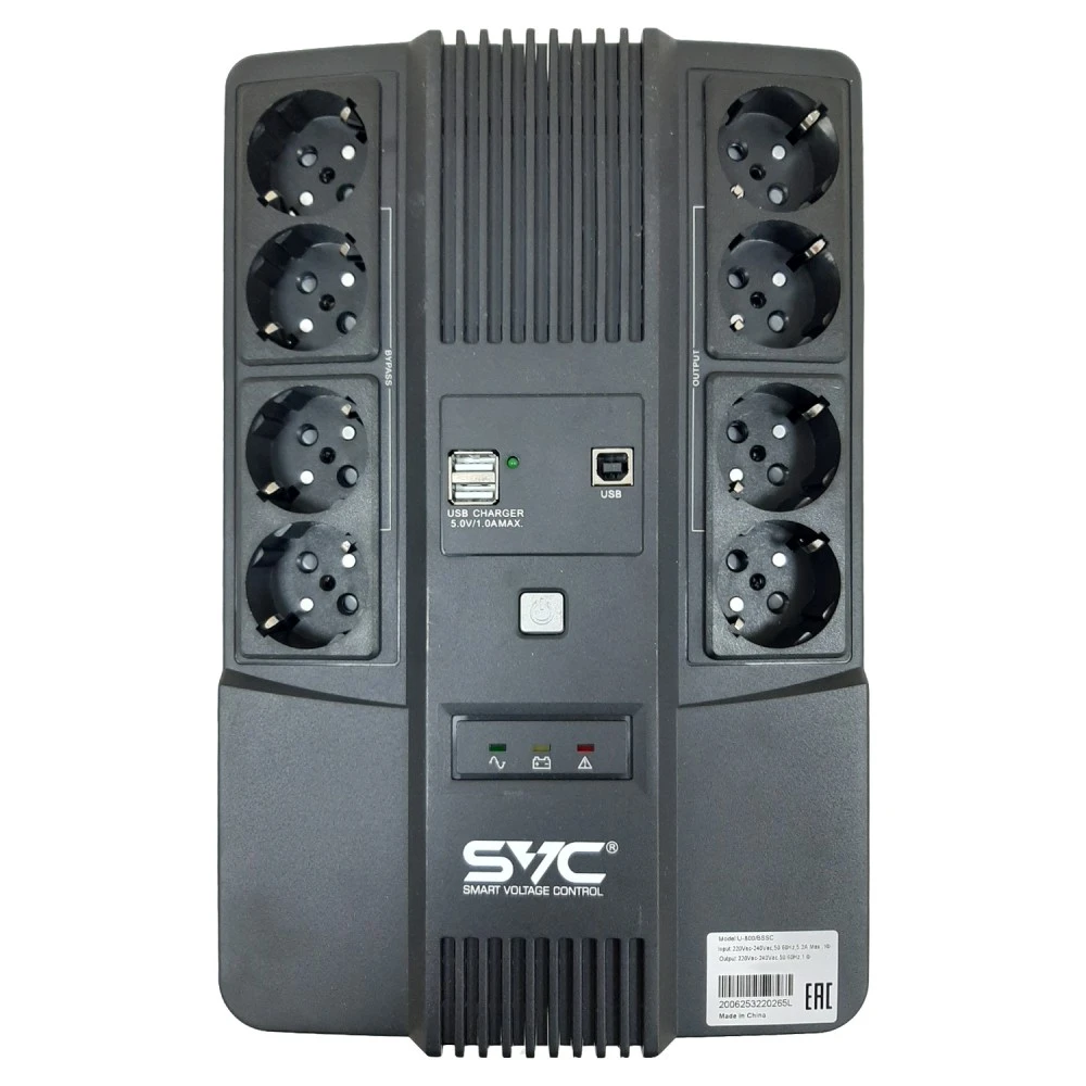 Источник бесперебойного питания SVC U-800/BSSC DL-SVC-U-800/BSSC 800 ВА, 480 Вт