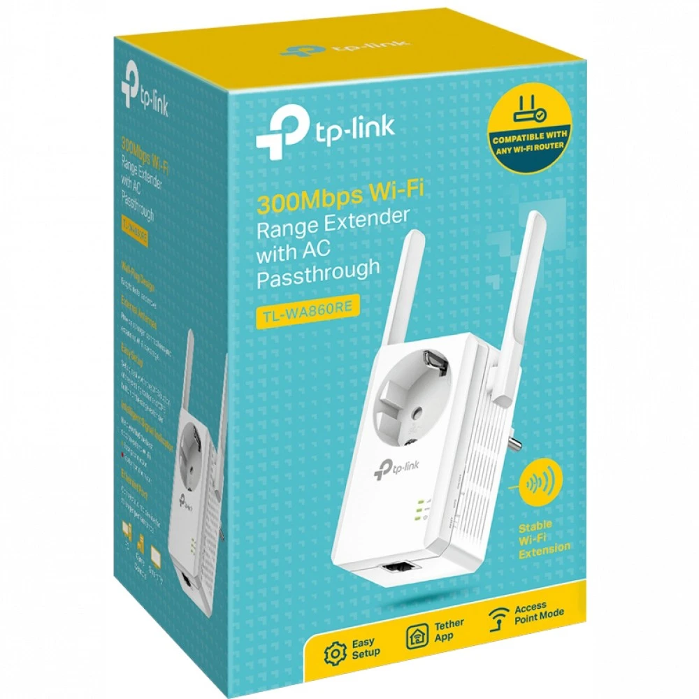 Усилитель сигнала Wi-Fi TP-Link N300 WA860RE Wi-Fi 4 (802.11b /g / n)