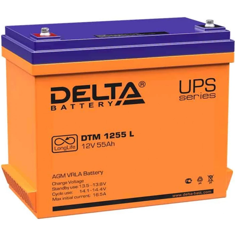 Сменные аккумуляторы АКБ для ИБП Delta Battery DTM 1255 L 12 В