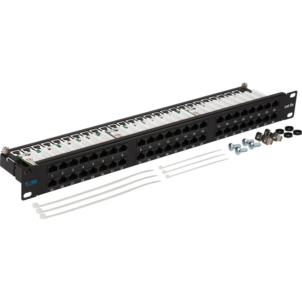 Патч-панель LANMASTER TWT-PP48/1U-U5E 48 портов, UTP, Cat. 5e
