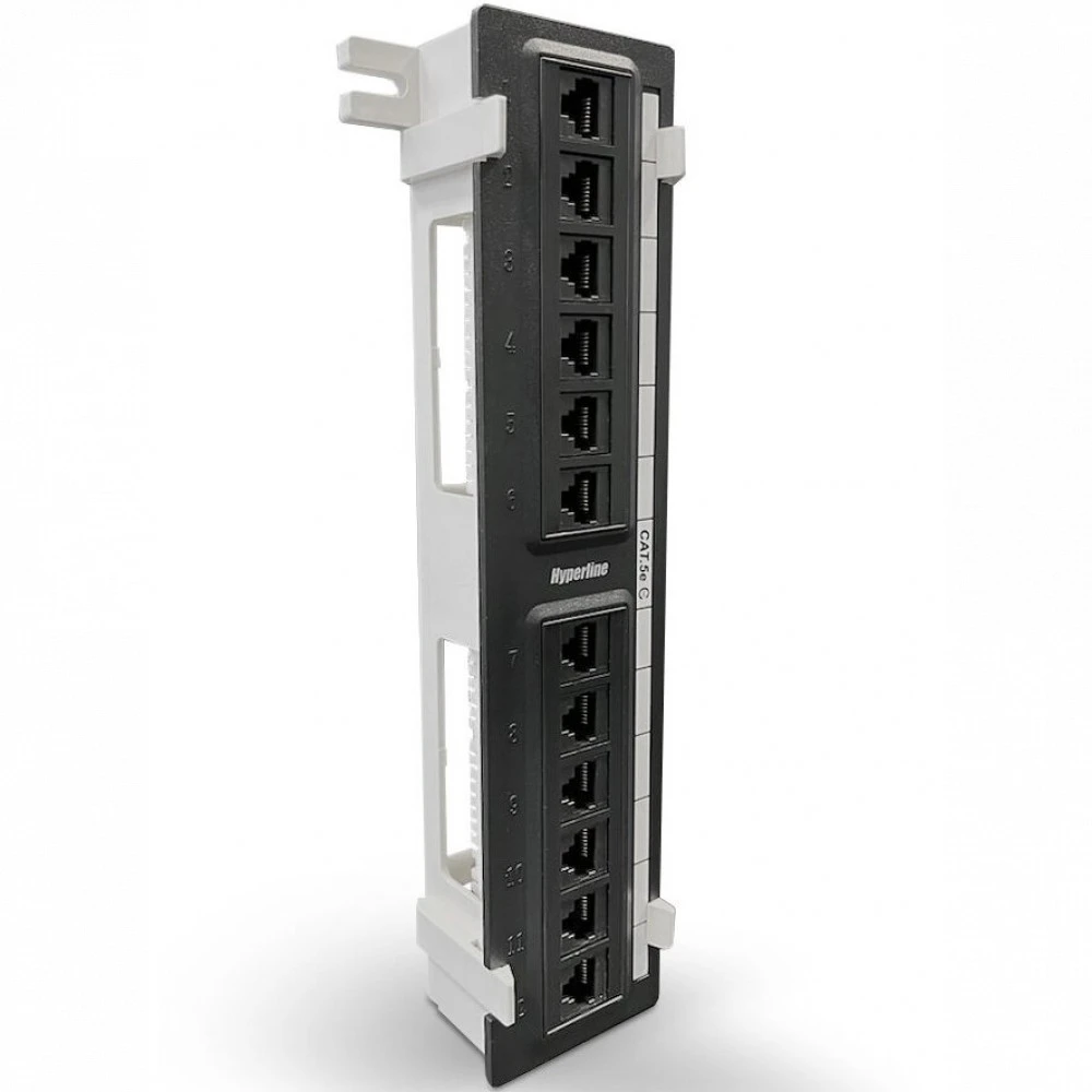Патч-панель Hyperline PPW-12-8P8C-C5E 12 портов, Flat, Cat. 5e