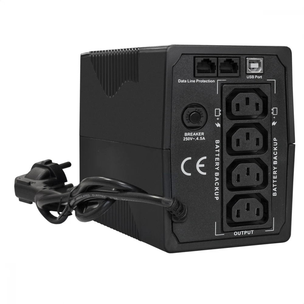 Источник бесперебойного питания ExeGate Power Back BNB-1000.LED.AVR.4C13.RJ.USB EX292784RUS 1000 ВА, 550 Вт
